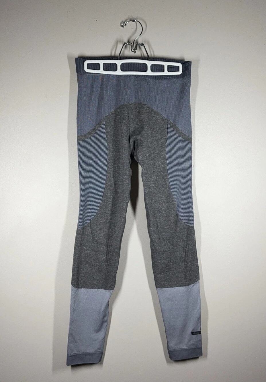 Adidas Stella McCartney Compression Leggings Womens Medium Gray Textured Knit